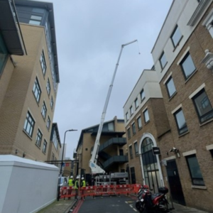 HVAC lift in progress 